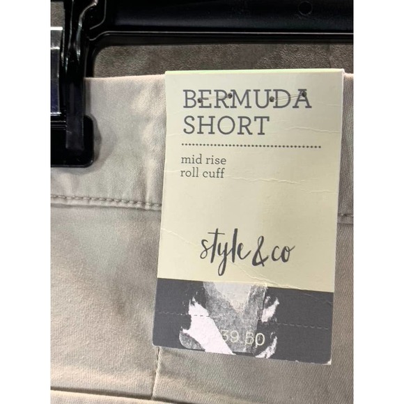 Style & Co Women's Stone Wall Mid-Rise Roll-Cuff Short Bermuda Shorts SZ 8 - Picture 11 of 11